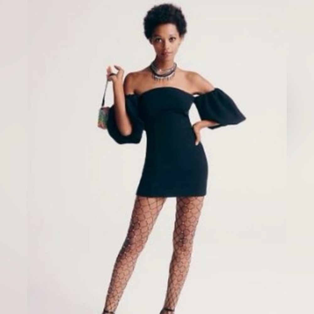 NWT Free People XS Women's Beach Collection Bubbly Mini Dress in Black